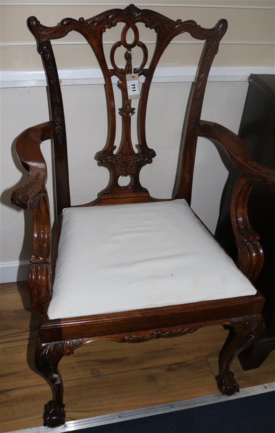 A set of eight Chippendale style mahogany dining chairs, H.3ft 3in.